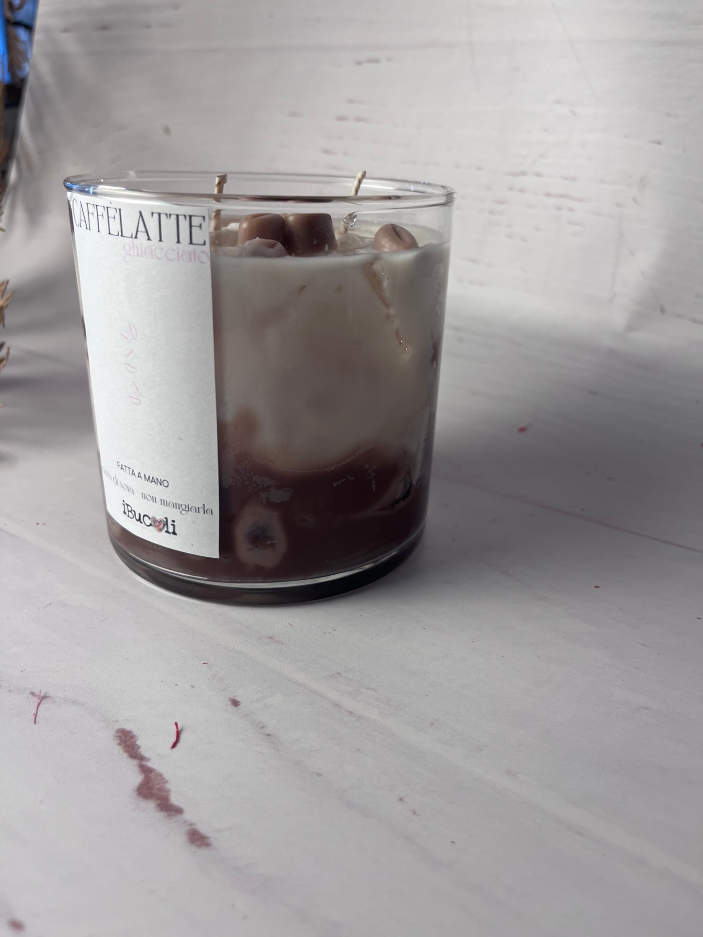 Candela grande in vaso di vetro-550g