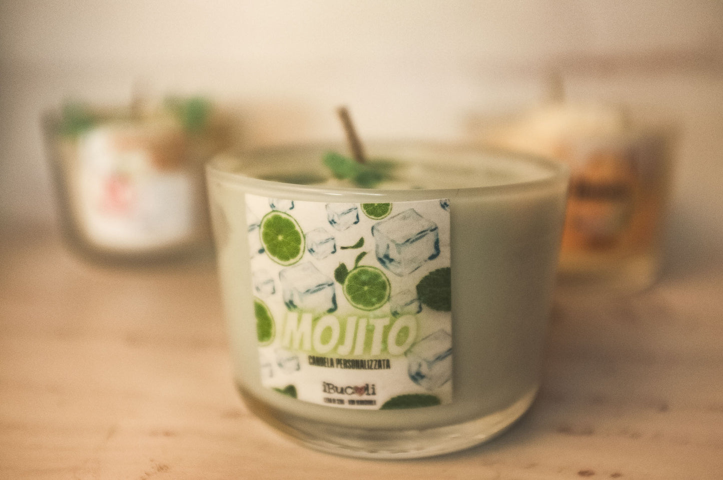 Candela in bicchiere”cocktail” vedi varianti 250g