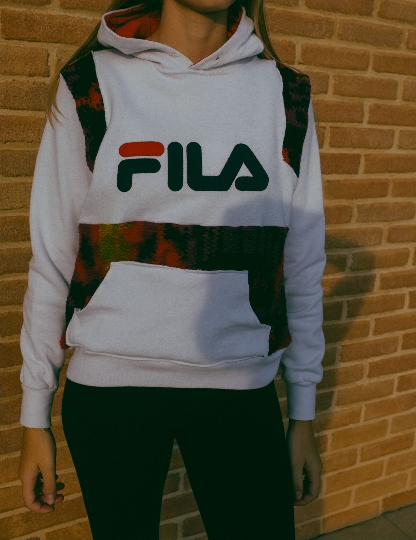 Upcycling- Felpa fila con inserti in lana