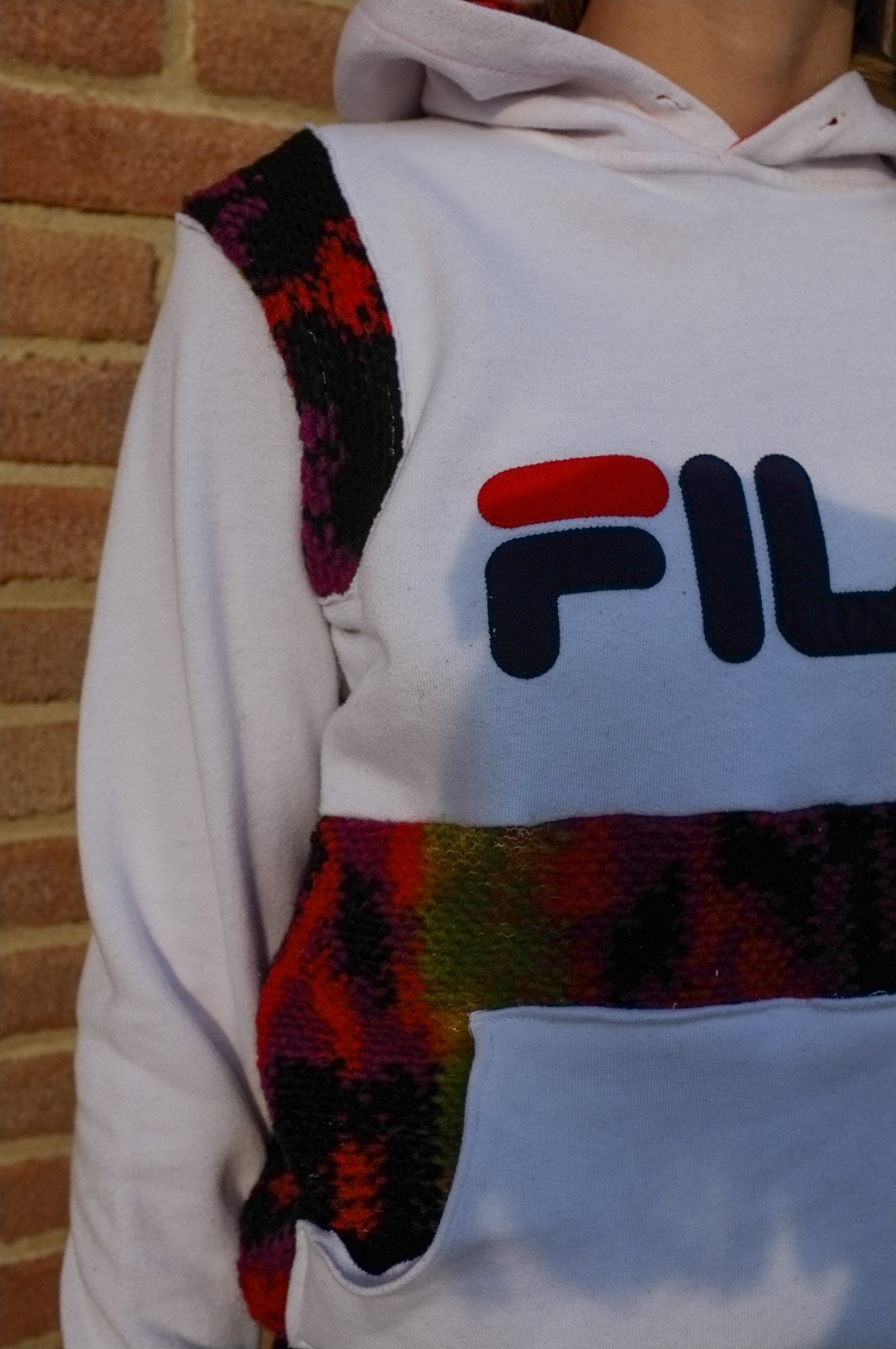 Upcycling- Felpa fila con inserti in lana