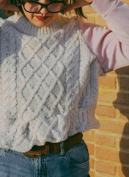 Upcycling-Maglione panna e felpa rosa