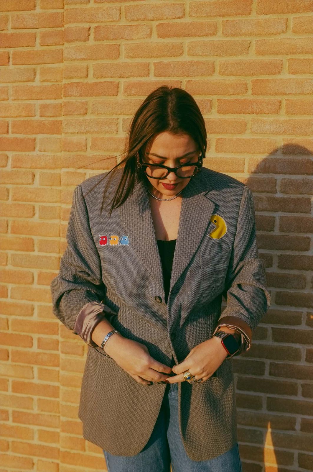 Upcycling-Giacca con inserti nostalgici (pac man e power rangers)