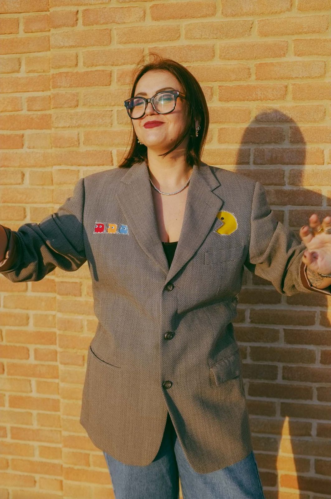 Upcycling-Giacca con inserti nostalgici (pac man e power rangers)