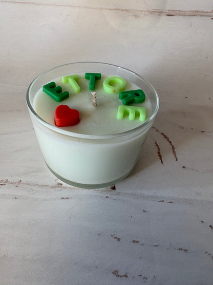 Candela in bicchiere “col mio nome” 250g