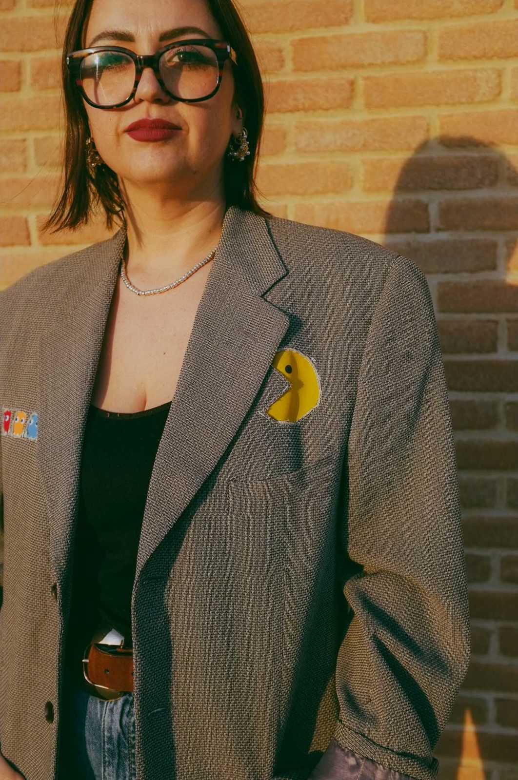 Upcycling-Giacca con inserti nostalgici (pac man e power rangers)