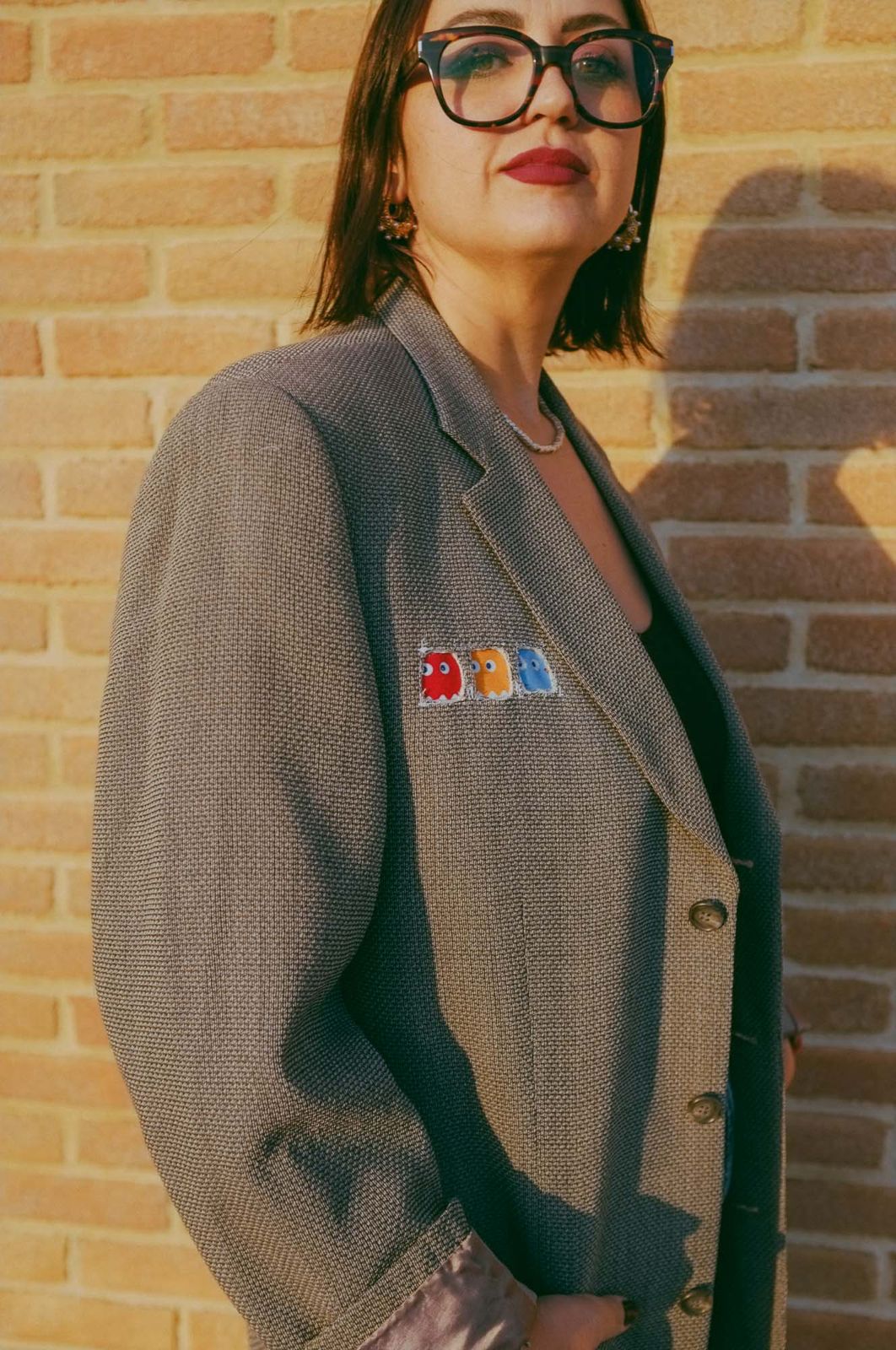 Upcycling-Giacca con inserti nostalgici (pac man e power rangers)