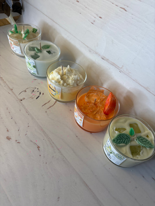 Candela in bicchiere”cocktail” vedi varianti 250g