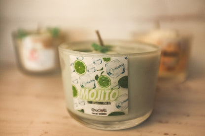 Candela in bicchiere”cocktail” vedi varianti 250g