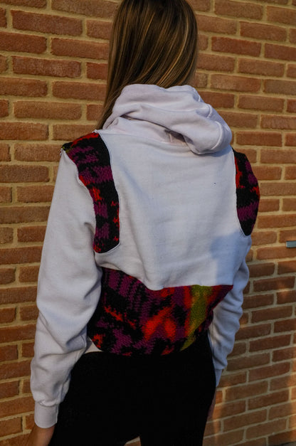 Upcycling- Felpa fila con inserti in lana