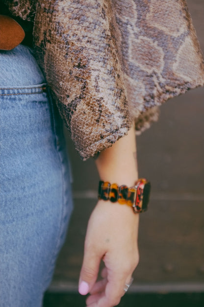 Upcycling-Giacca di jeans Levi's con maniche pitonate